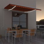 vidaXL Auvent automatique capteur de vent/LED 400x300 cm Orange/marron