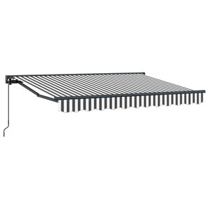 vidaXL Auvent rétractable manuel Anthracite et blanc 3 5 x 2 m
