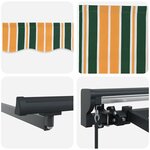 vidaXL Auvent Rétractable Vert et jaune 300 x 250 cm