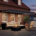 vidaXL Cadre de store manuel avec LEDs Anthracite 2 5 x 2 m