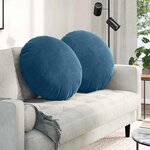 vidaXL Coussins de siège 2 Pièces Bleu Ø 80 x 29 cm Velours