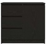 vidaXL Buffet avec tiroir chêne noir 71x35x65 cm bois d'ingénierie