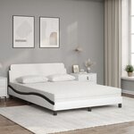 vidaXL Lit avec matelas Dover blanc et noir 120x200 cm similicuir