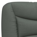 vidaXL Coussin de tête de lit Hvar gris foncé 193 cm tissu