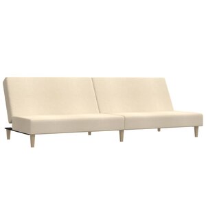 vidaXL Canapé-lit à 2 places crème tissu