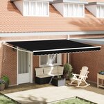 Store rétractable automatique vidaXL Noir 450x300 cm