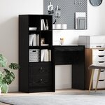 vidaXL Bureau avec rangement chêne noir bois d'ingénierie