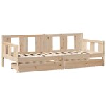 vidaXL Lit de jour avec tiroirs sans matelas 80x200 cm bois massif