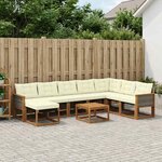 vidaXL Ensemble de canapés d'extérieur 9 pc Naturel et Crème