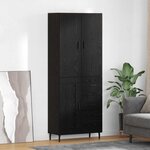 vidaXL Haut Armoire 2 Pièces Chêne noir Bois Aggloméré et Verre