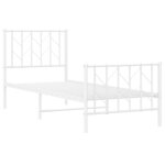 vidaXL Cadre de lit métal sans matelas avec pied de lit blanc 75x190cm
