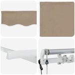 vidaXL Auvent Rétractable Beige 250 x 200 cm tissu