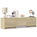 vidaXL Meuble TV avec LED avec LED Chêne Sonoma 140 x 34 x 40 cm