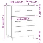 vidaXL Buffet chêne sonoma 69 5x34x90 cm bois d'ingénierie