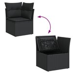 vidaXL Salon de jardin 6 Pièces avec coussins noir résine tressée