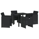 vidaXL Ensemble de Dîner de Jardin Ensemble de 2 Noir Acier  Rattan