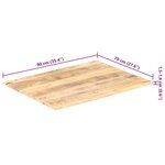 vidaXL Dessus de table Bois de manguier solide 15-16 mm 90x70 cm