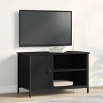 vidaXL Meuble TV Chêne noir 80 x 40 x 50 cm Bois d'ingénierie