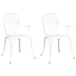 vidaXL Chaise de jardin 2 Pièces Blanc 55 x 56 5 x 91cm Aluminium
