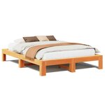 vidaXL Cadre de lit sans matelas cire marron 160x200cm bois pin massif