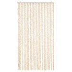 vidaXL Rideau anti-mouches beige et blanc 100x220 cm chenille