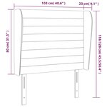 vidaXL Tête de lit avec oreilles Noir 103x23x118/128 cm Tissu