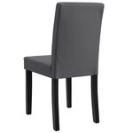 Kit de 2 chaises rembourrées avec pieds en bois massif housse en synthétique design gris foncé 90 x 37/42 x 48 cm 03_0002361