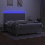 vidaXL Sommier à lattes de lit et matelas et LED Gris clair 160x200 cm