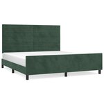 vidaXL Cadre de lit avec tête de lit Vert foncé 160x200 cm Velours
