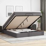VidaXL Cadre de lit ottoman avec matelas gris 160x200 cm similicuir