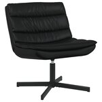 vidaXL Chaise Pivotante Noire Faux cuir  Métal Moyenne Chaise Noire