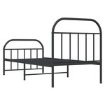 vidaXL Cadre de lit métal sans matelas avec pied de lit noir 80x200 cm