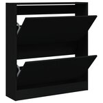 vidaXL Armoire à chaussures noir 80x21x87 5 cm bois d'ingénierie