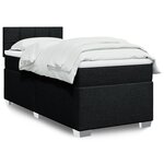 vidaXL Sommier à lattes de lit et matelas Noir 80x200 cm Tissu