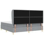 Lit avec sommier et matelas vidaXL - Gris clair  200x200 cm  Tissu