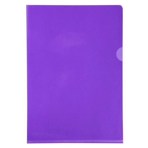 Etui Carton De 100 Pochettes Coin Pvc Lisse Haute Résistance 13/100e - A4 - Violet - Exacompta