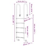 vidaXL Échelle de piscine 54x38x211 cm acier inoxydable 304