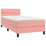 vidaXL Sommier à lattes de lit avec matelas et LED Rose 90x190 cm