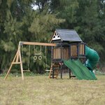 Aire de jeux - Toboggan vert et toboggan tubulaire - Cody