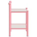 vidaXL Tables de chevet 2 Pièces Rose et transparent Métal et verre