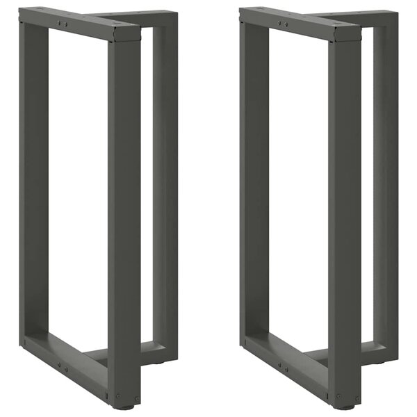 vidaXL Pieds de table de bar en T  2 pièces  anthracite  60 x 35 x (100-101) cm  acier