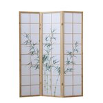 Paravent bois 3 pans bambou clair