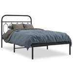 vidaXL Cadre de lit métal sans matelas avec tête de lit noir 107x203cm