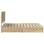 vidaXL Lit de Rangement Chêne Sonoma 160 x 200 cm Bois d'ingénierie