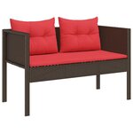 vidaXL Ensemble de canapé de jardin 6 Pièces Marron et rouge polyrotin