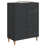vidaXL Buffet avec tiroir Noir 66 x 34 5 x 90 cm Bois d'ingénierie