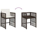 vidaXL Chaises de jardin avec coussins lot de 4 marron résine tressée
