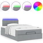vidaXL Lit ottoman avec matelas gris clair 120x200 cm tissu