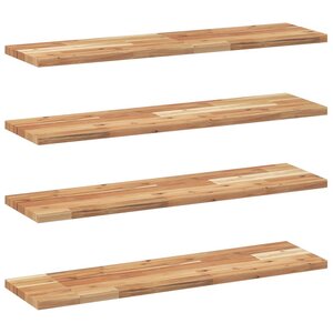 vidaXL Étagères flottantes 4 Pièces 80x20x2 cm acacia massif à l'huile