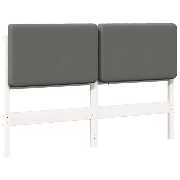 vidaXL Tête de lit capitonnée Blanc et gris clair 135 cm Pin massif